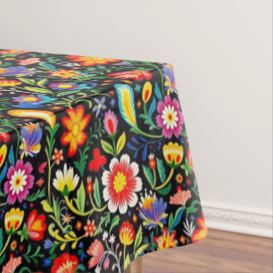 Kleurrijke Mexicaanse bloemenfiësta patroon Tafelkleed