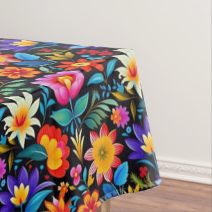 Kleurrijke Mexicaanse bloemenfiësta patroon Tafelkleed