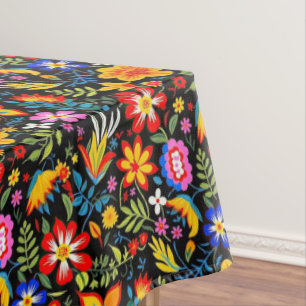 Kleurrijke Mexicaanse bloemenfiësta patroon Tafelkleed