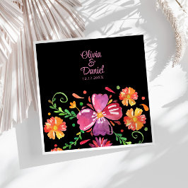 Kleurrijke Mexicaanse Bloemrijke Bruiloft Fiesta Servet