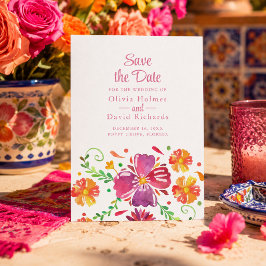 Kleurrijke Mexicaanse Bloemrijke Fiesta Bewaar de Kaart