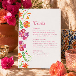 Kleurrijke Mexicaanse Bloemrijke Fiesta Bruiloft D Kaart