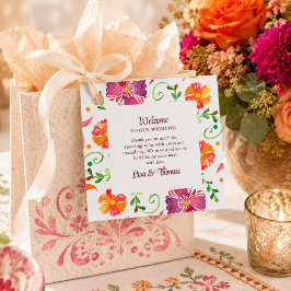 Kleurrijke Mexicaanse Bloemrijke Fiesta Bruiloft V Bedankjes Labels