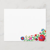 Kleurrijke Mexicaanse borduurvrouw Informatiekaartje (Achterkant)