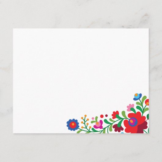 Kleurrijke Mexicaanse borduurvrouw Informatiekaartje (Achterkant)