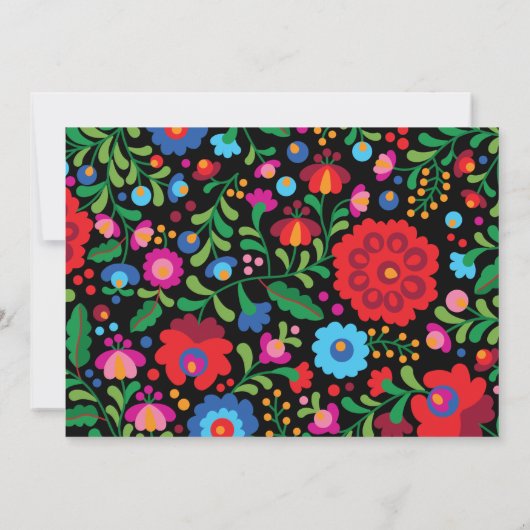 Kleurrijke Mexicaanse borduurwerk bruiloft uitnodi Kaart (Achterkant)