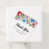 Kleurrijke Mexicaanse borduurwerk Dank u bruiloft Bedankjes Labels (In situ)