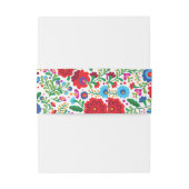 Kleurrijke Mexicaanse borduurwerk Monogram bruilof Uitnodigingen Wikkel (Achterkant Voorbeeld)