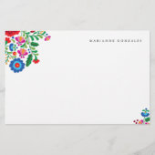 Kleurrijke Mexicaanse borduurwerk voor aangepaste  Briefpapier (Voorkant)