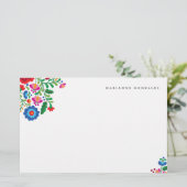 Kleurrijke Mexicaanse borduurwerk voor aangepaste  Briefpapier (Staand voorkant)
