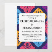 Kleurrijke Mexicaanse bruiloft uitnodigingen (Voorkant / Achterkant)