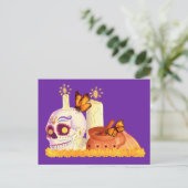 Kleurrijke Mexicaanse dag van de dode suikerschede Briefkaart (Staand voorkant)