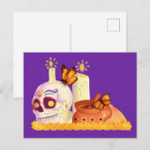 Kleurrijke Mexicaanse dag van de dode suikerschede Briefkaart (Voorkant / Achterkant)