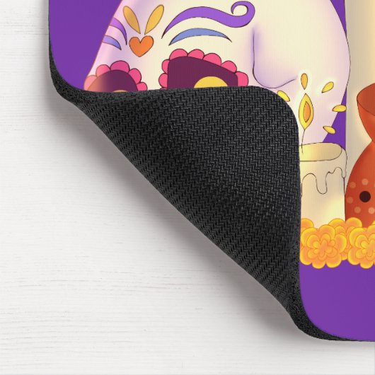 Kleurrijke Mexicaanse dag van de dode suikerschede Muismat (Hoek)