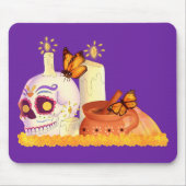 Kleurrijke Mexicaanse dag van de dode suikerschede Muismat (Voorkant)