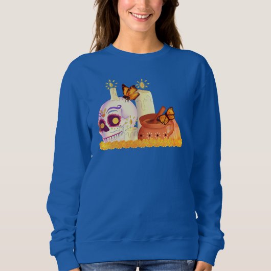 Kleurrijke Mexicaanse dag van de dode suikerschede Trui (Voorkant)