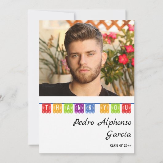 Kleurrijke Mexicaanse Fiesta 2024 Graduation Party Bedankkaart (Voorkant)