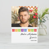 Kleurrijke Mexicaanse Fiesta 2024 Graduation Party Bedankkaart (Staand voorkant)