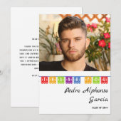 Kleurrijke Mexicaanse Fiesta 2024 Graduation Party Bedankkaart (Voorkant / Achterkant)