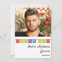 Kleurrijke Mexicaanse Fiesta 2024 Graduation Party Bedankkaart