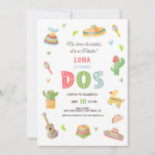 Kleurrijke Mexicaanse Fiesta 2e Verjaardag Kaart (Voorkant)