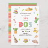 Kleurrijke Mexicaanse Fiesta 2e Verjaardag Kaart (Voorkant / Achterkant)