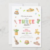 Kleurrijke Mexicaanse Fiesta 3e verjaardag uitnodi Kaart (Voorkant)