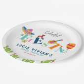 Kleurrijke Mexicaanse Fiesta Baby shower Party Papieren Bordje (Gekanteld)