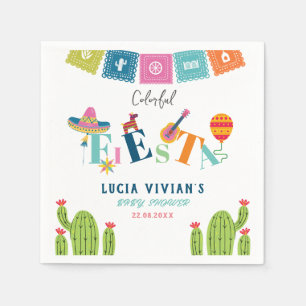 Kleurrijke Mexicaanse Fiesta Baby shower Party Servet