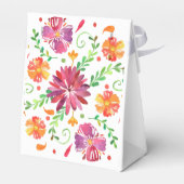 Kleurrijke Mexicaanse Fiesta Bloemen Bruiloft Bedankdoosjes (Achterkant)