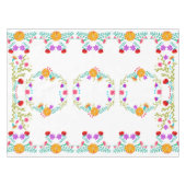 Kleurrijke Mexicaanse Fiesta Bloemen op Wit Tafelkleed (Voorkant (Horizontaal))