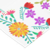 Kleurrijke Mexicaanse Fiesta Bloemen op Wit Tafelkleed (Gekanteld)