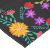 Kleurrijke Mexicaanse Fiesta Bloemen op Zwart Tafelkleed (Gekanteld)