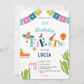 Kleurrijke Mexicaanse Fiesta Cactus 1e Verjaardag Kaart (Voorkant)