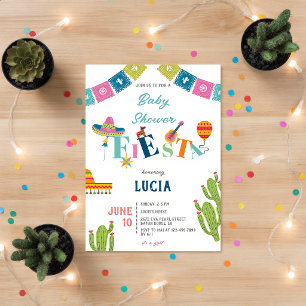Kleurrijke Mexicaanse Fiesta Cactus Baby Borrel Kaart