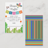 Kleurrijke Mexicaanse Fiesta Cactus luier loterij Informatiekaartje (Voorkant / Achterkant)