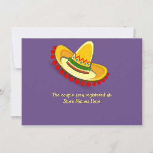 Kleurrijke Mexicaanse Fiesta Couple's Wedding Show Kaart (Achterkant)