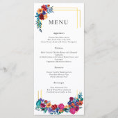 Kleurrijke Mexicaanse Fiesta Floral Wedding Menu (Voorkant)