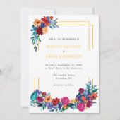 Kleurrijke Mexicaanse Fiesta Flower Wedding Kaart (Voorkant)