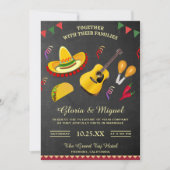 Kleurrijke Mexicaanse Fiesta Huwelijksuitnodiging Kaart (Voorkant)