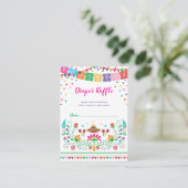 Kleurrijke Mexicaanse Fiesta Luier Raffle Baby sho Informatiekaartje (Staand voorkant)