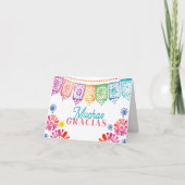 Kleurrijke Mexicaanse Fiesta Muchas Gracias Bedankkaart (Voorkant)