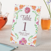 Kleurrijke Mexicaanse Fiesta Trouwtafel Nummer Reclamebord Met Voetstuk (Insitu)