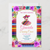 Kleurrijke Mexicaanse Fiesta Verjaardag Gold Girl Kaart (Voorkant)