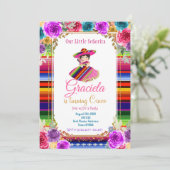 Kleurrijke Mexicaanse Fiesta Verjaardag Gold Girl Kaart (Staand voorkant)