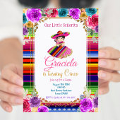 Kleurrijke Mexicaanse Fiesta Verjaardag Gold Girl Kaart