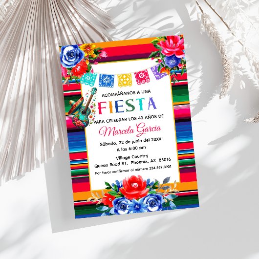 Kleurrijke Mexicaanse Fiesta verjaardagsfeest Spaa Kaart