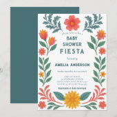 Kleurrijke Mexicaanse Fiesta Volkskunst Baby Showe Kaart (Voorkant / Achterkant)