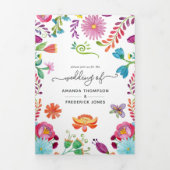 Kleurrijke Mexicaanse finesta trouwde met drieluik Uitnodiging (Cover)