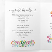 Kleurrijke Mexicaanse finesta trouwde met drieluik Uitnodiging (Binnenzijde eerst)